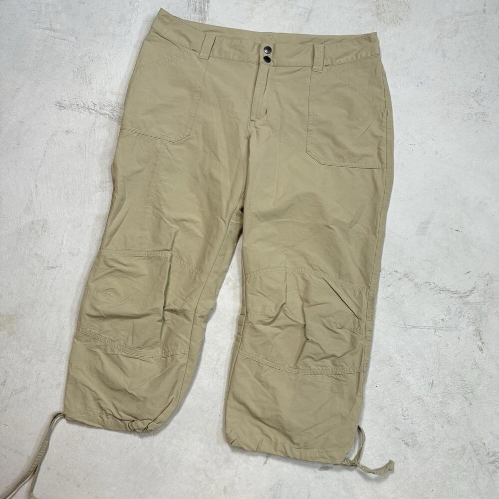 Patagonia Women’s 12 Beige Outdoor Hiking Pants Drawstring Hem Lightweight Nylon